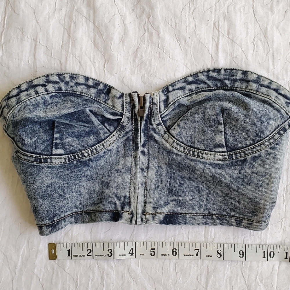 Acid wash denim top and pants